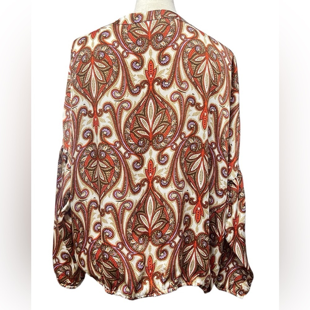 MICHAEL Michael Kors Paisley Blouse in Red and Brown - Picture 2 of 9